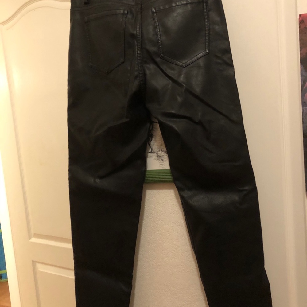 High waisted leather pants
